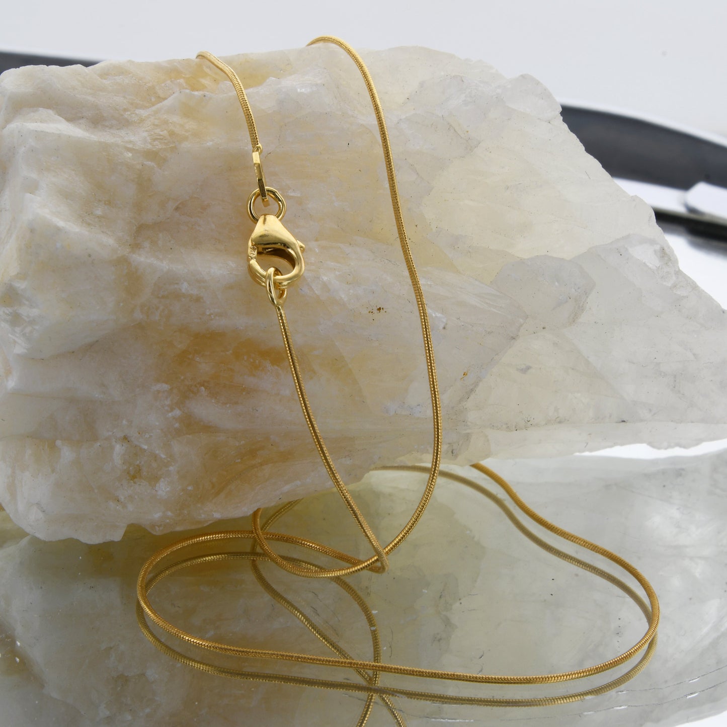 Edle Massive Goldkette Schlangenkette rund Halskette 750-18 Karat Gold