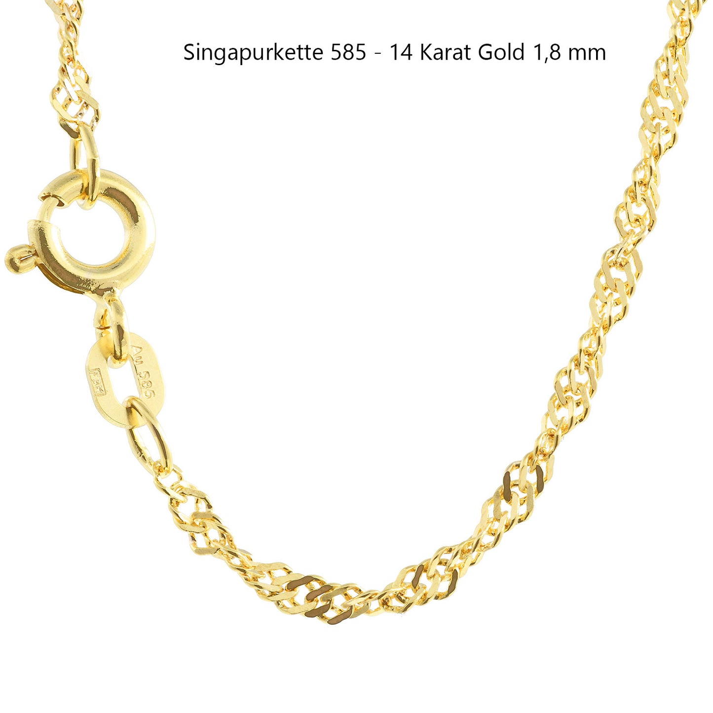 Singapurkette Halskette 585 - 14 Karat Gold Auswahl