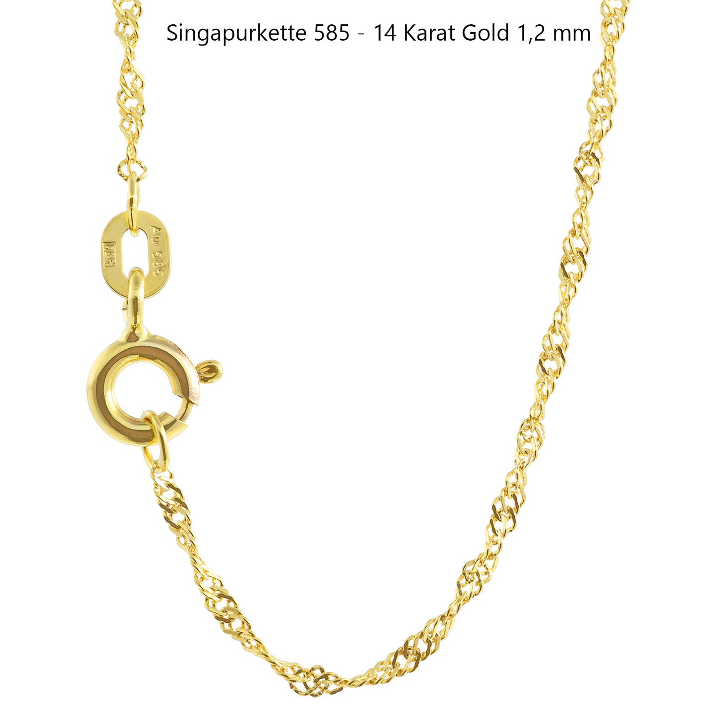 Singapurkette Halskette 585 - 14 Karat Gold Auswahl