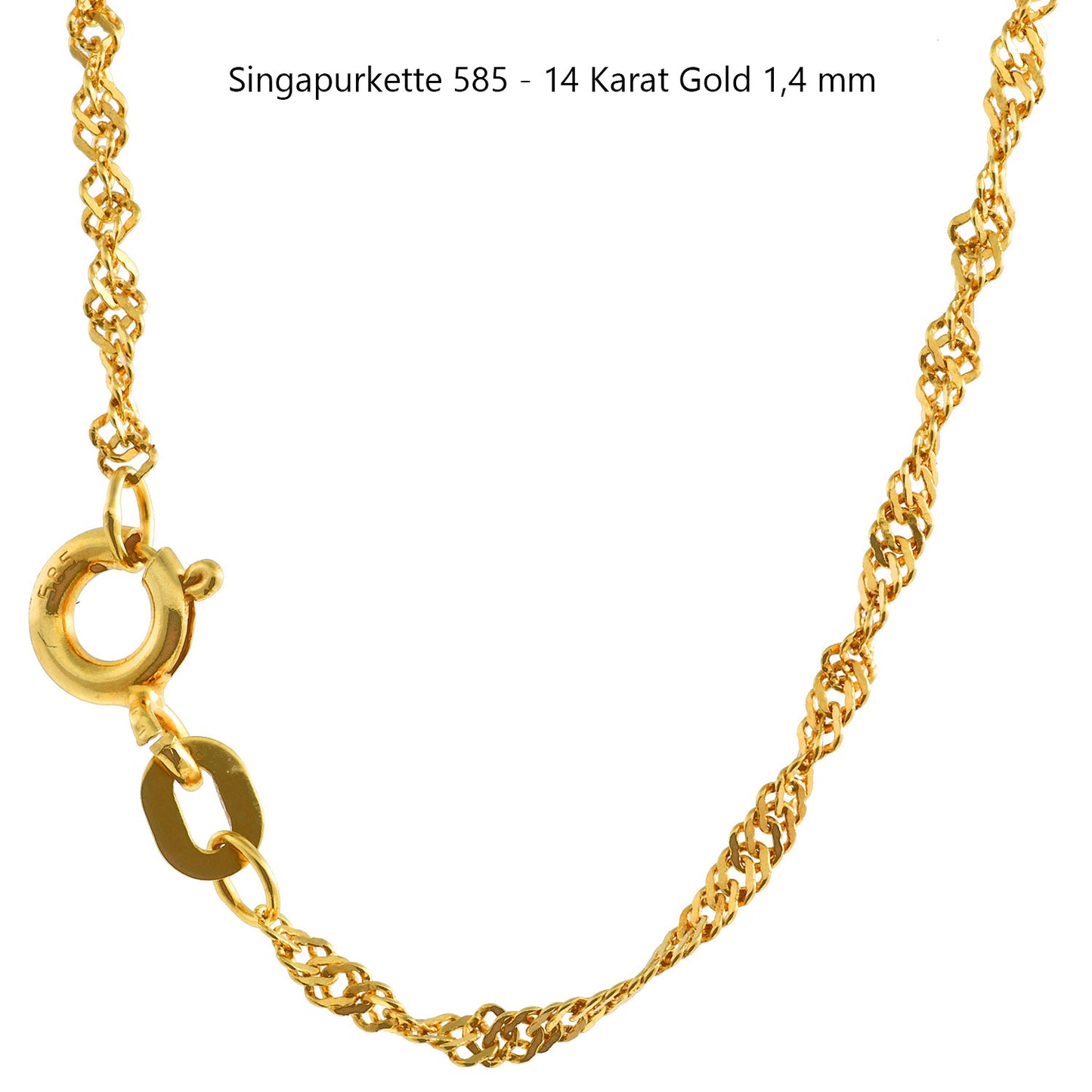 Singapurkette Halskette 585 - 14 Karat Gold Auswahl