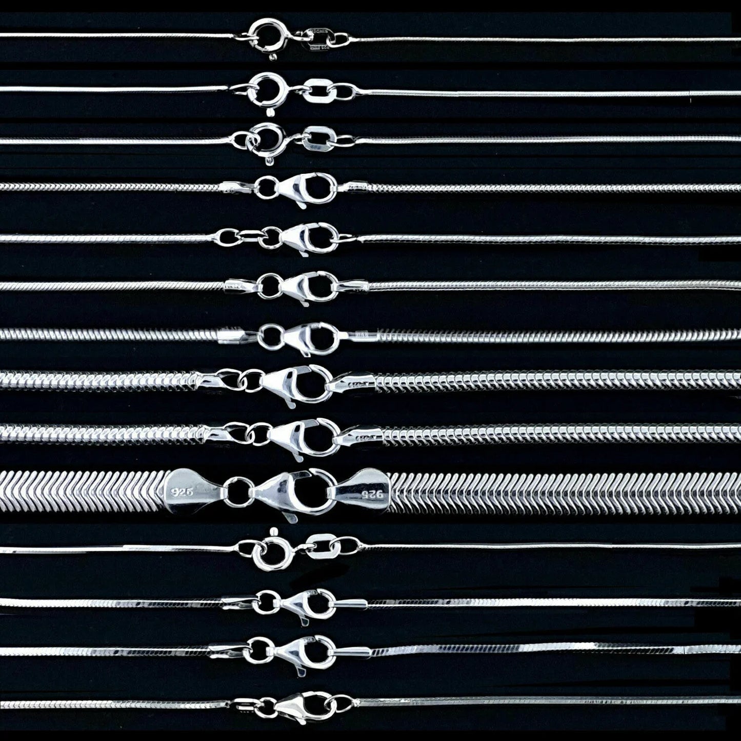 Schlangenkette Halskette 925 Sterlingsilber Auswahl
