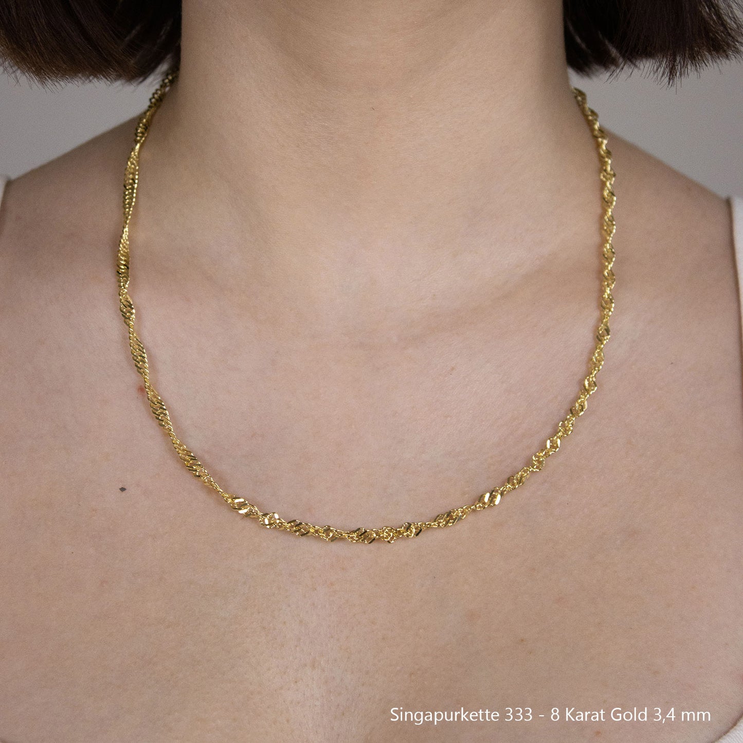 Singapurkette Halskette 333 - 8 Karat Gold Auswahl