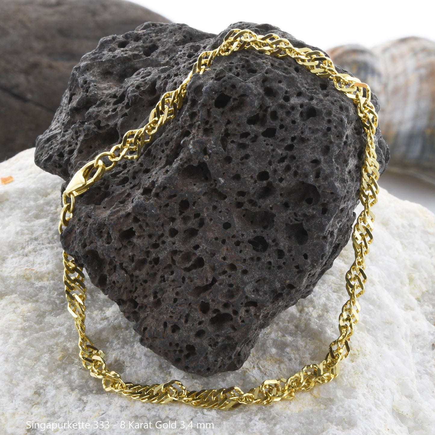 Singapurkette Halskette 333 - 8 Karat Gold Auswahl
