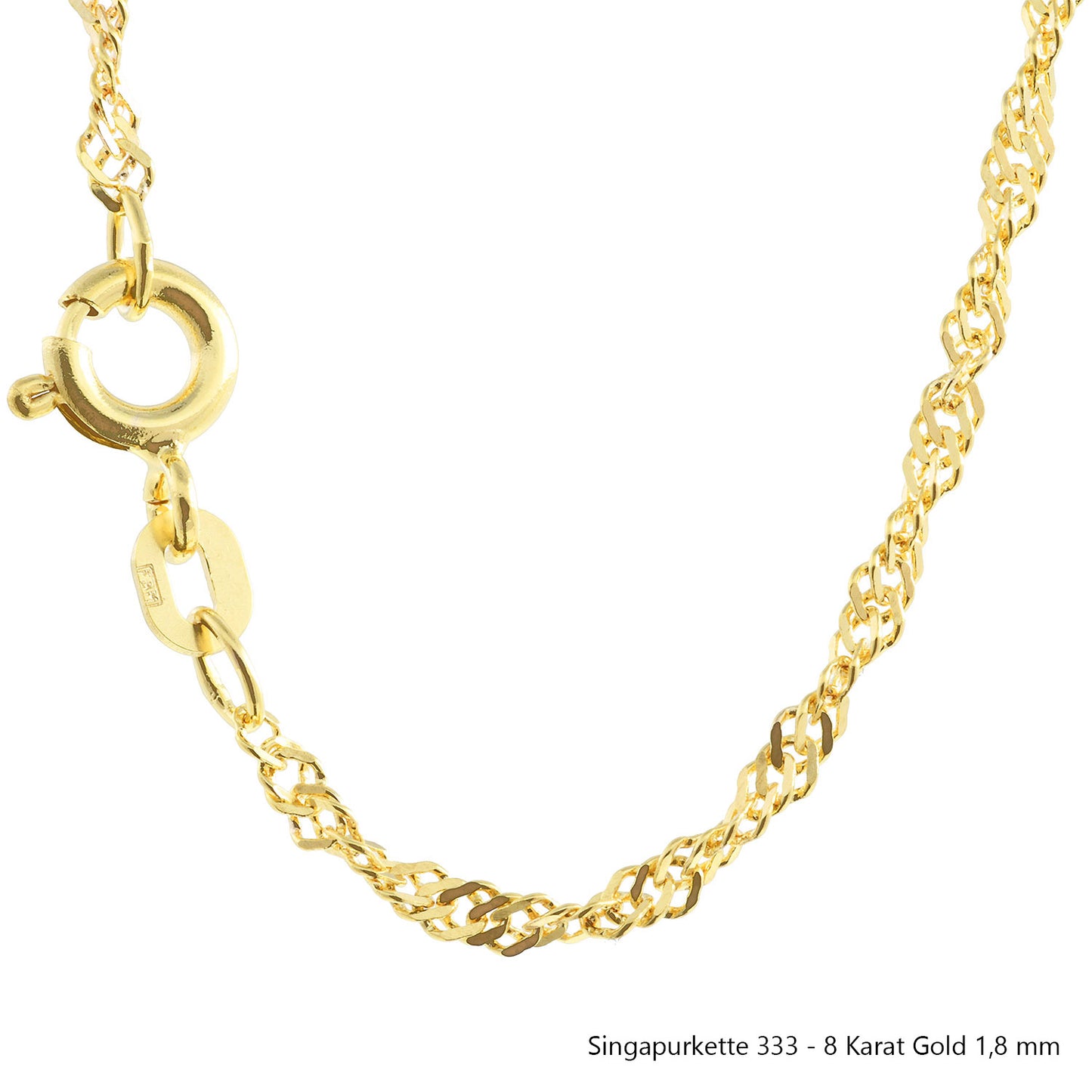 Singapurkette Halskette 333 - 8 Karat Gold Auswahl