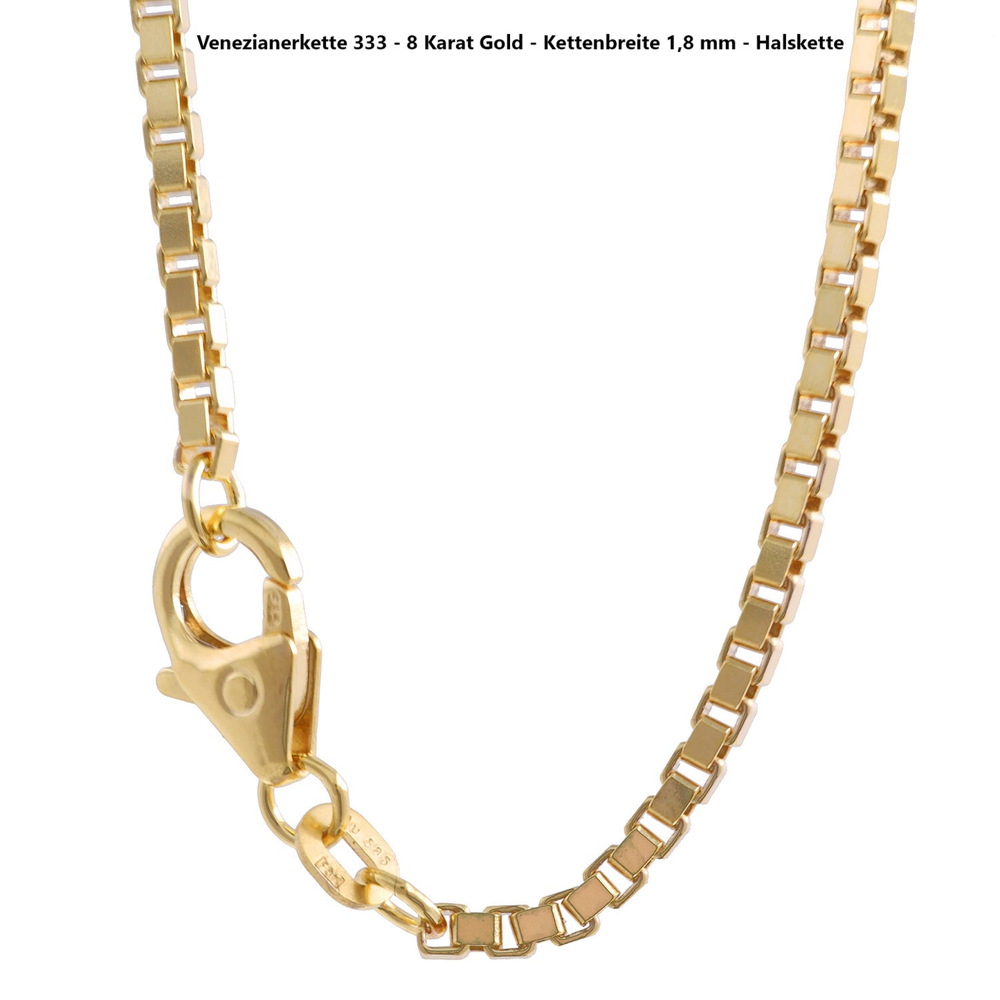 Edle Venezianerkette Halskette - 333 - 8 Karat Gold Juwelier Qualität