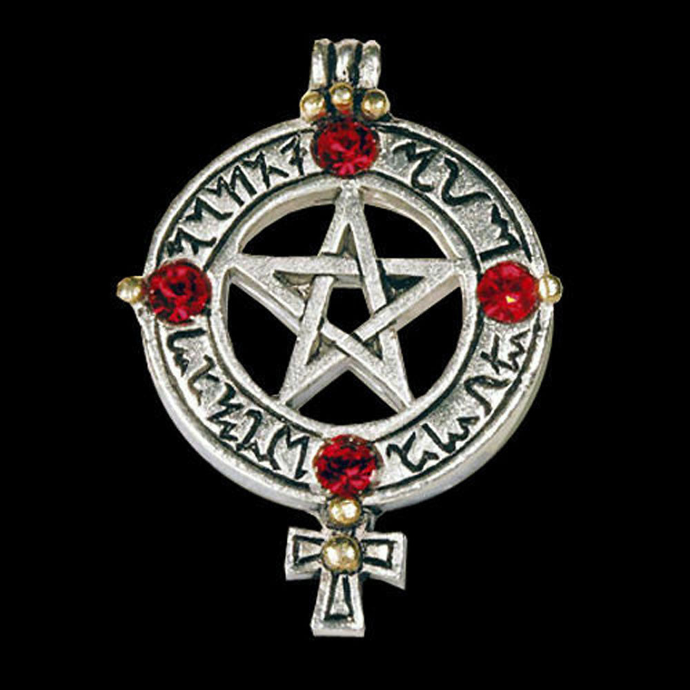 VENUS-PENTAGRAMM Schmuck Anhänger versilbert - Pentagramm - 22x32mm + Kette