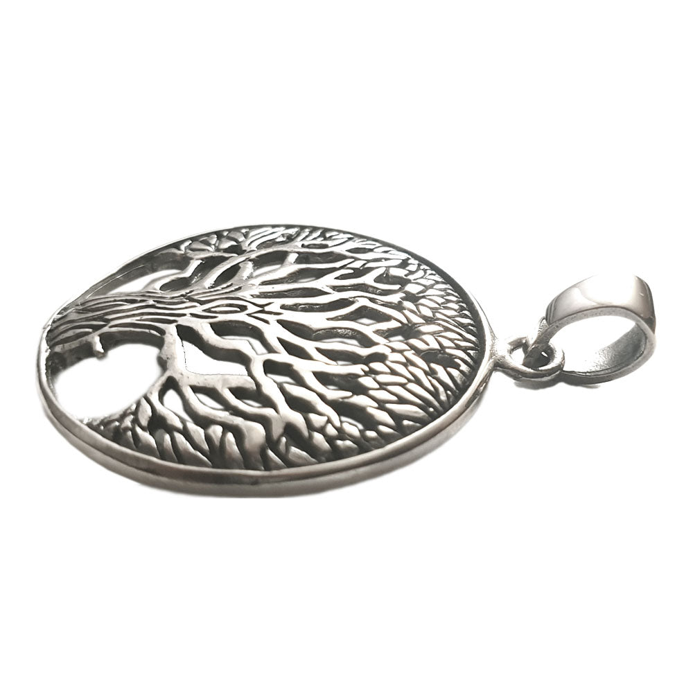 Weltenesche Yggdrasil Schmuck Anhänger 925er Silber Lebensbaum Baum 27 mm