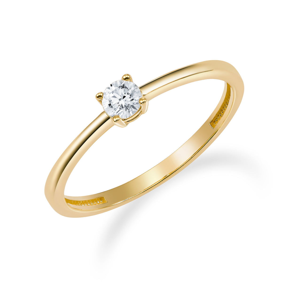 Goldring Damenring mit Zirkonia Stein echt 333 - 8 Karat Gelbgold