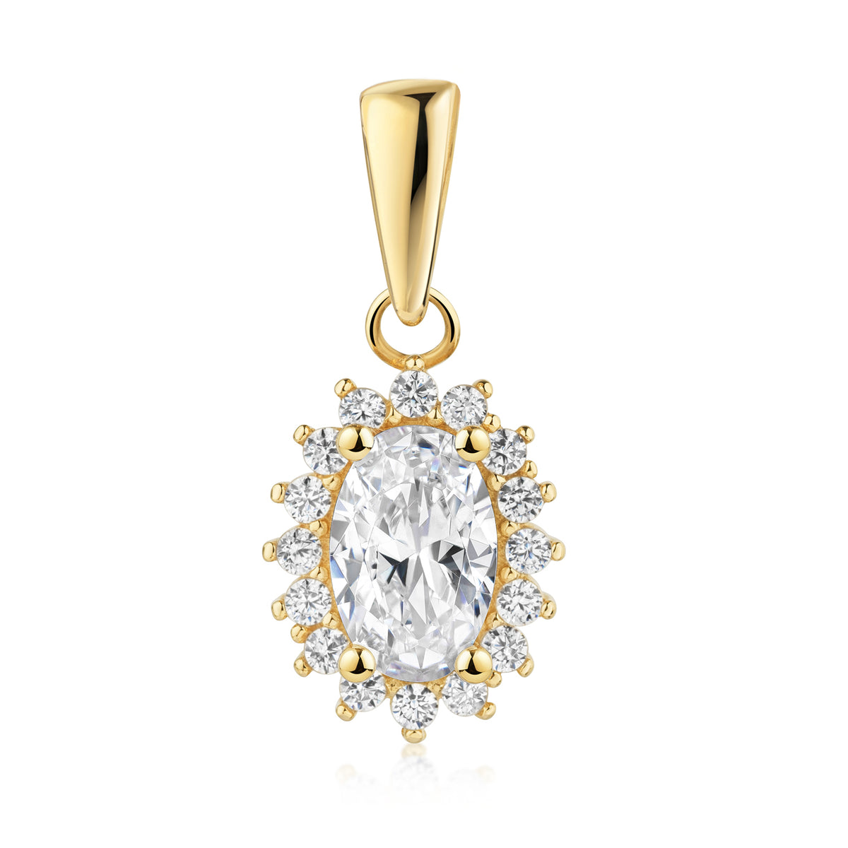 Anhänger Herz Zirkonia 333 Gold mit vergoldeter Ankerkette 1,1 mm