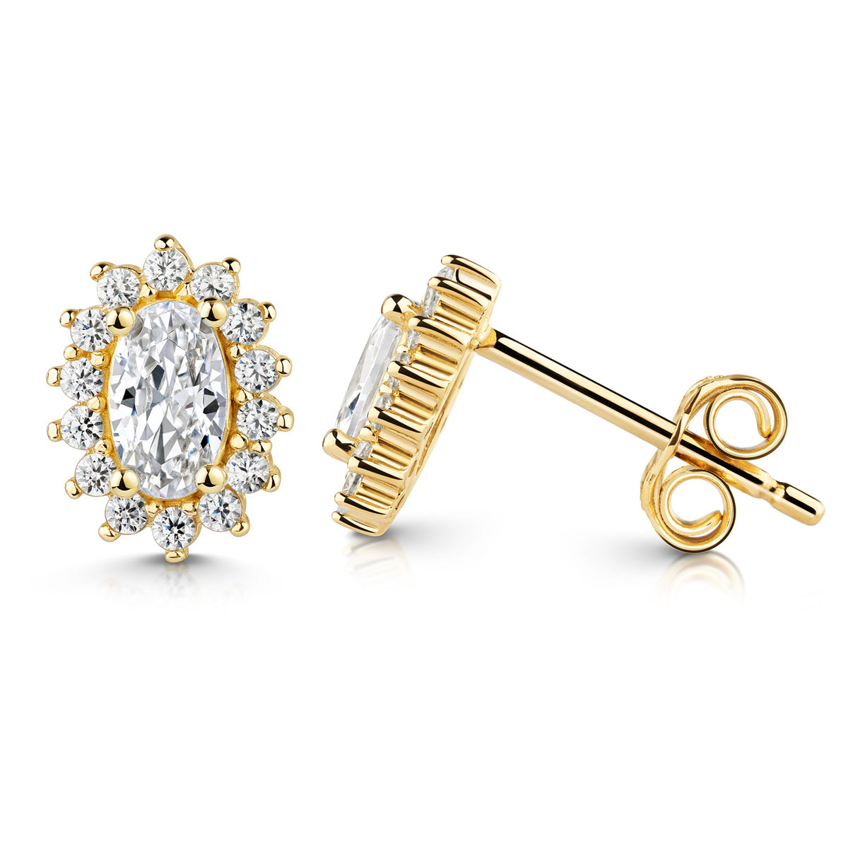 Ohrstecker mit Zirkonia Steinen echt 333 - 8 Karat Gelbgold