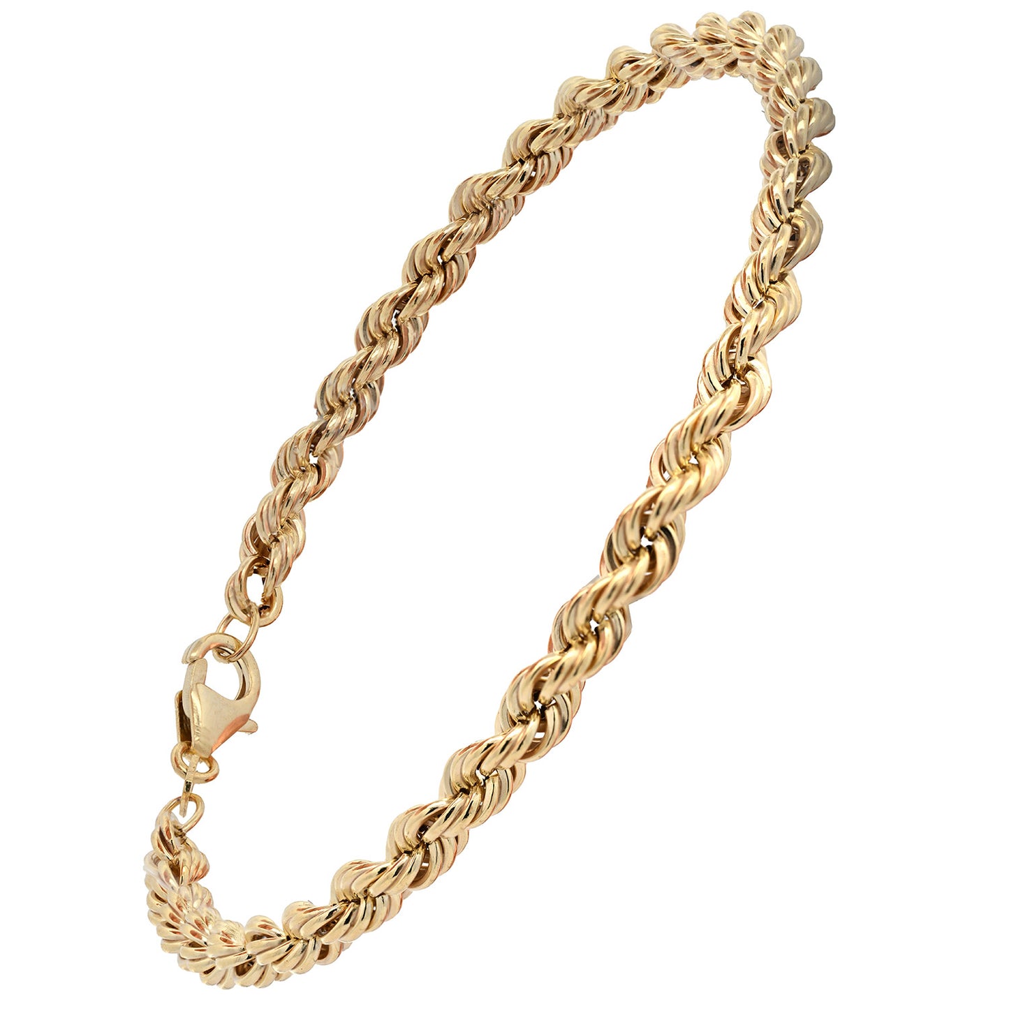 Goldarmband Kordelkette hohl  Armkette Breite 4,5mm 585-14 Karat Gold