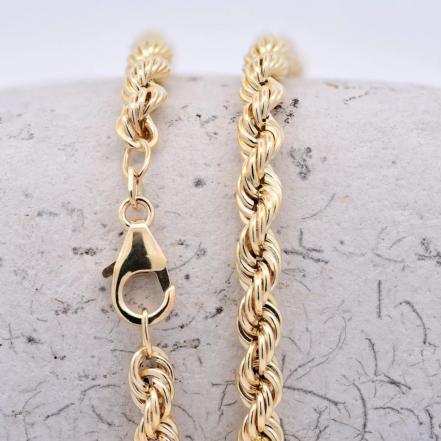 Goldkette Kordelkette hohl Halskette Breite 4,5 mm - 585-14 Karat Gold