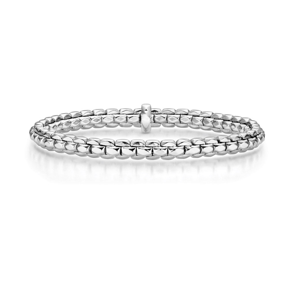 Goldkette Armband Armkette elastisch 5,5 mm 585-14 Karat Weißgold