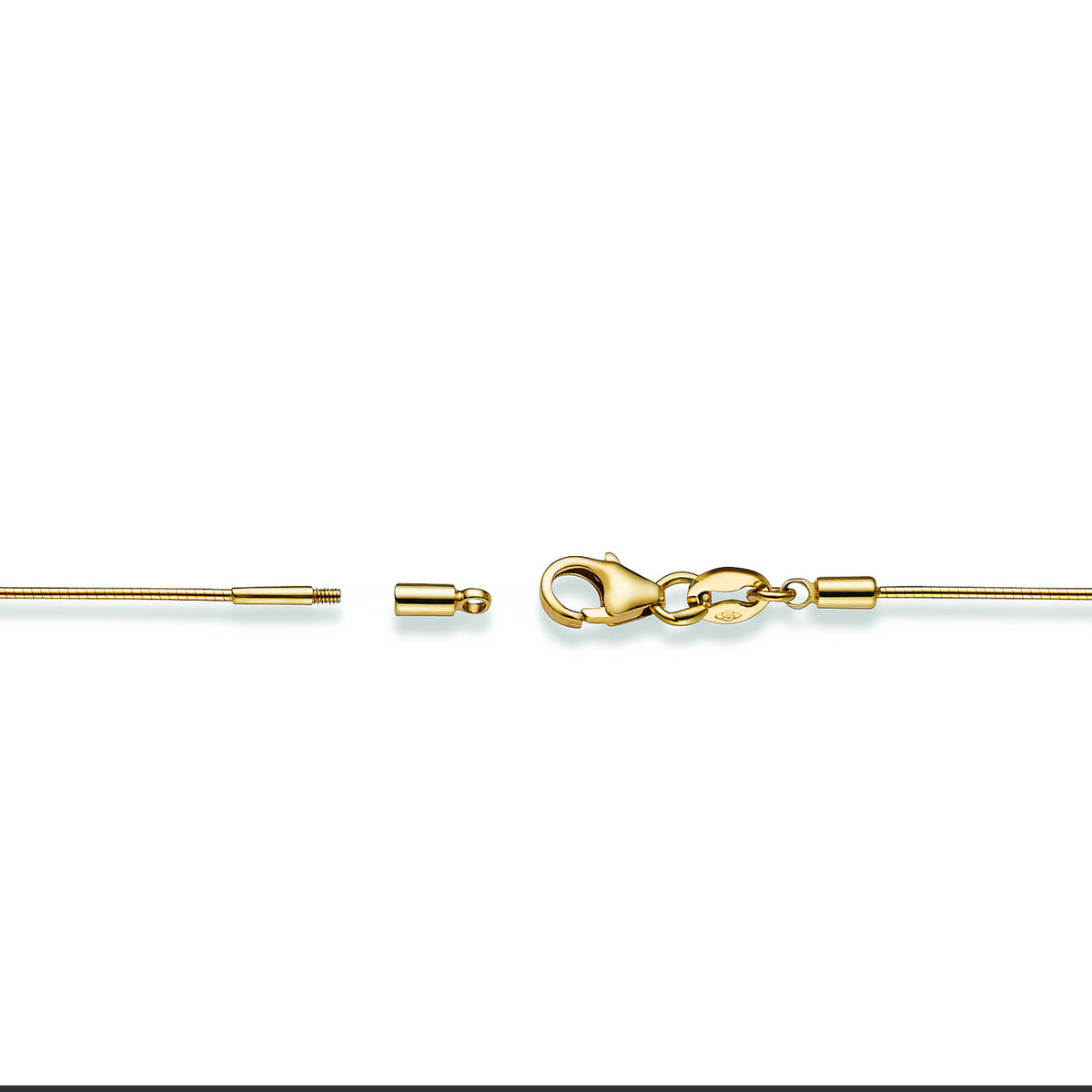 Goldkette Halskette Omegareif 1,0 mm aus massiv 585 - 14 Karat Gold