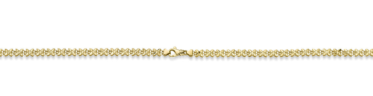 Goldkette Blütenkette Goldarmband 5,0 mm halbmassiv 585-14 Karat Gold