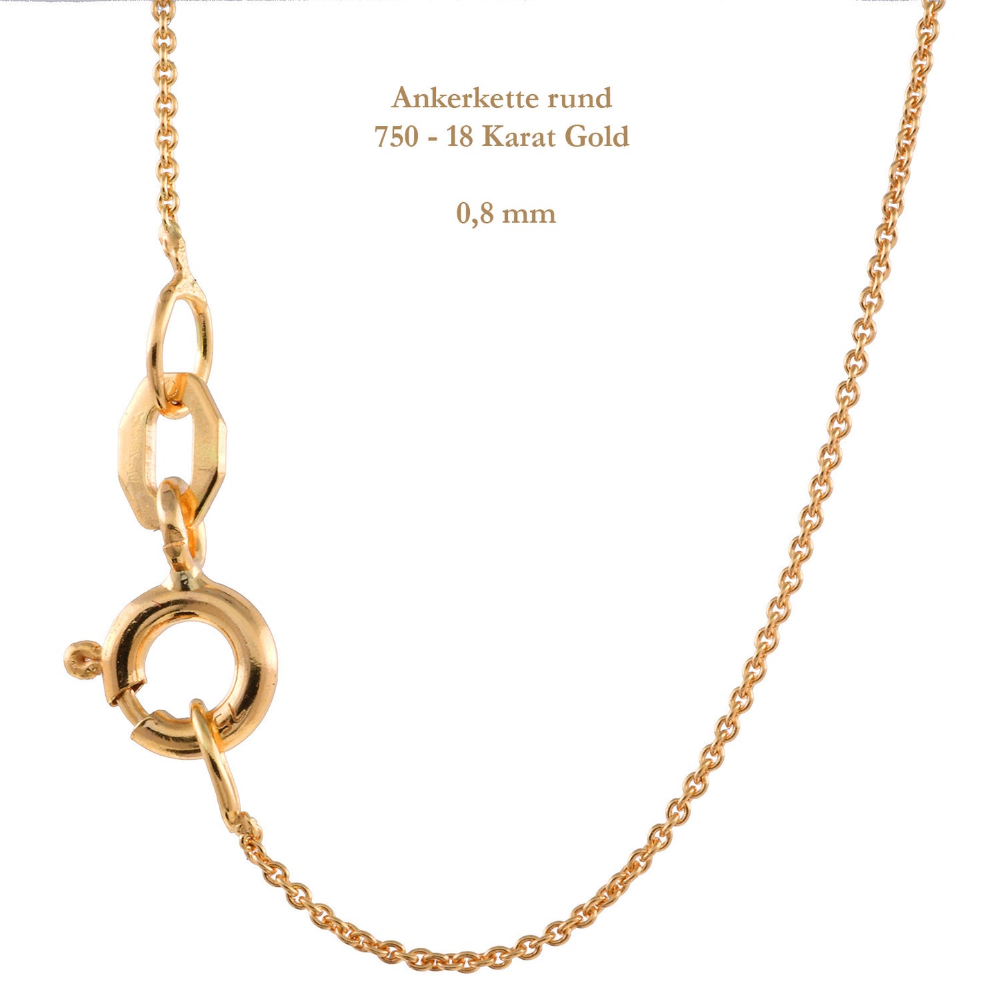 Ankerkette rund Halskette 750 - 18 Karat Gold Auswahl