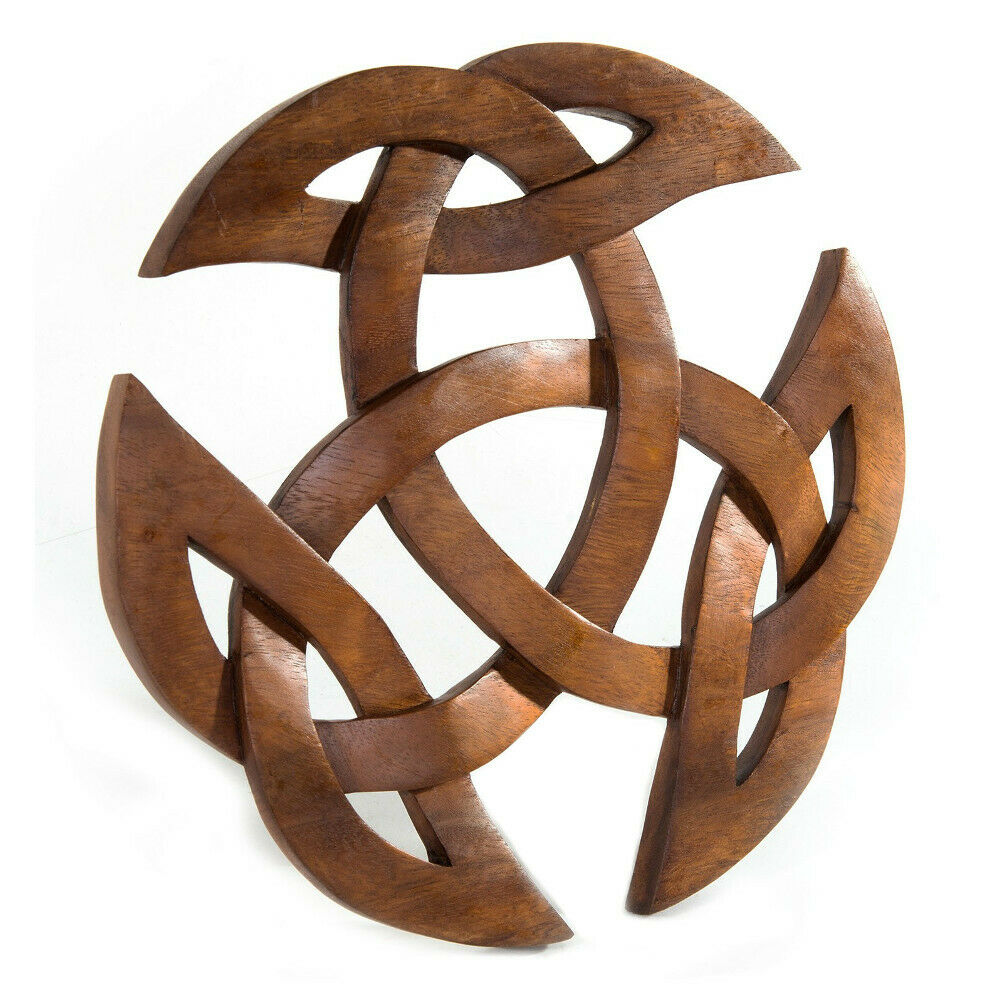 Wandschmuck Offene Dreifalt geschnitztes Ornament Holzbild keltischer