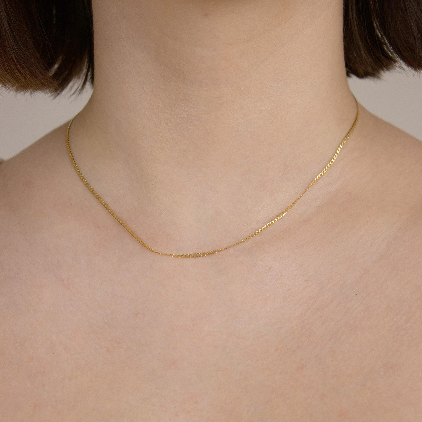 Feine Goldkette Panzerkette Breite 1,6mm weit - 333-8 Karat Gold