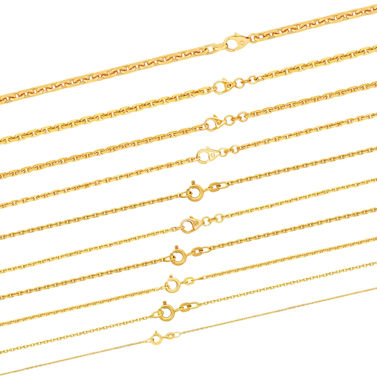 Ankerkette diamantiert Halskette - 750 - 18 Karat Gold