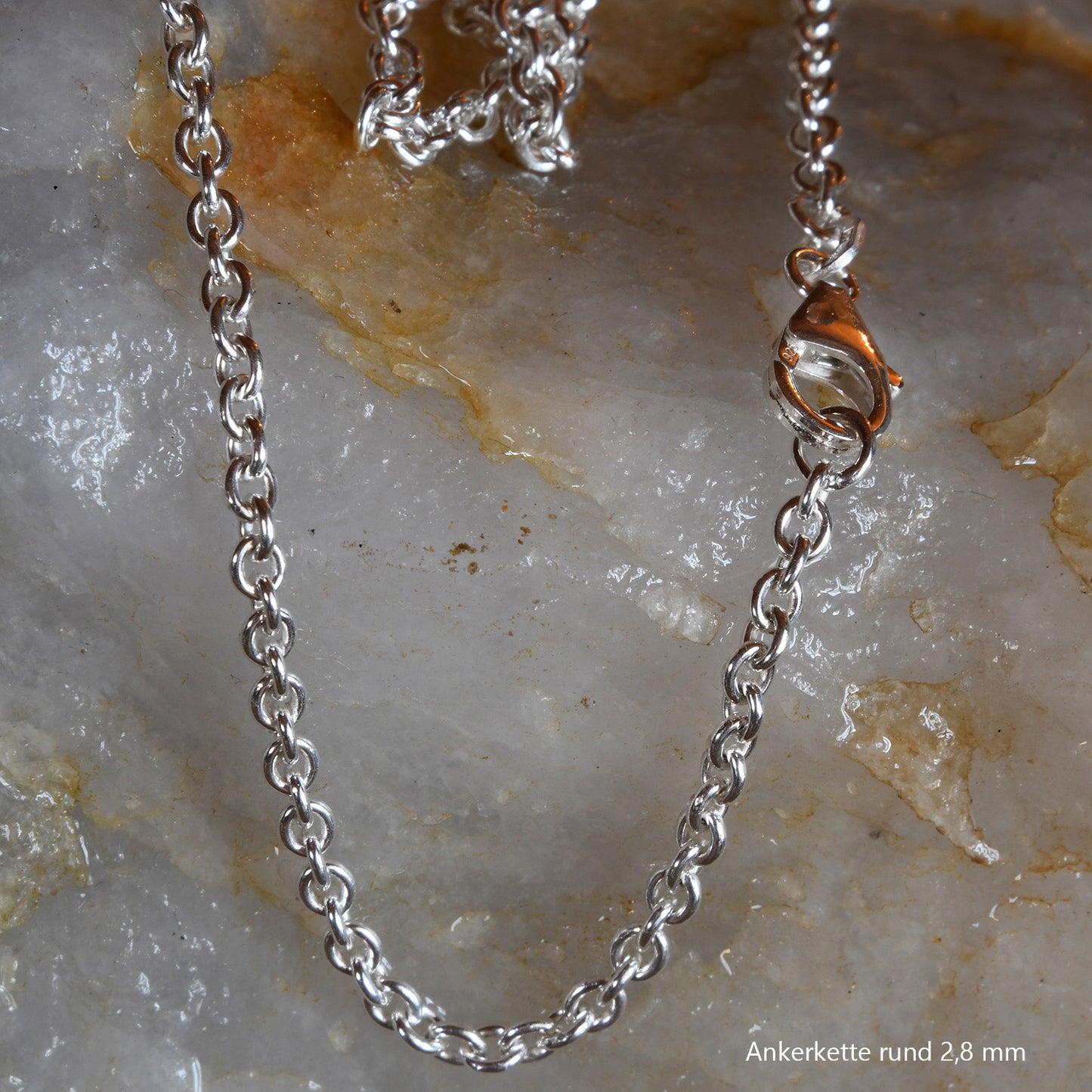 Silberkette Echt 925 Sterlingsilber Ankerkette rund Silber Halskette - Damenkette und Herrenkette Made in Germany