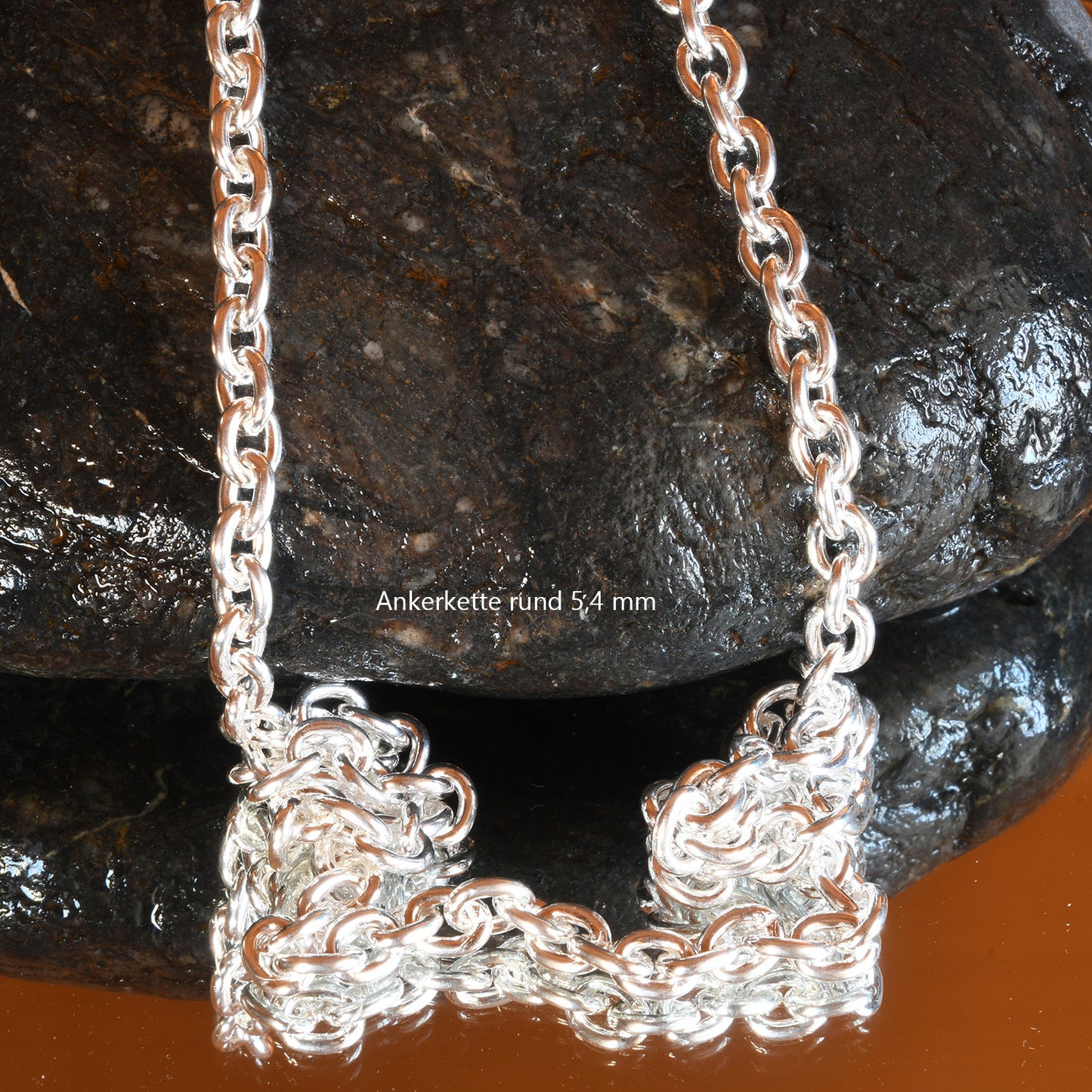 Silberkette Echt 925 Sterlingsilber Ankerkette rund Silber Halskette - Damenkette und Herrenkette Made in Germany