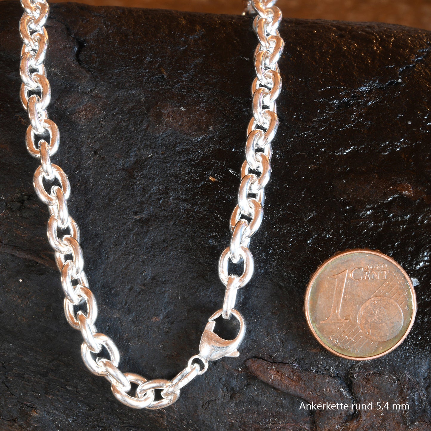 Silberkette Echt 925 Sterlingsilber Ankerkette rund Silber Halskette - Damenkette und Herrenkette Made in Germany