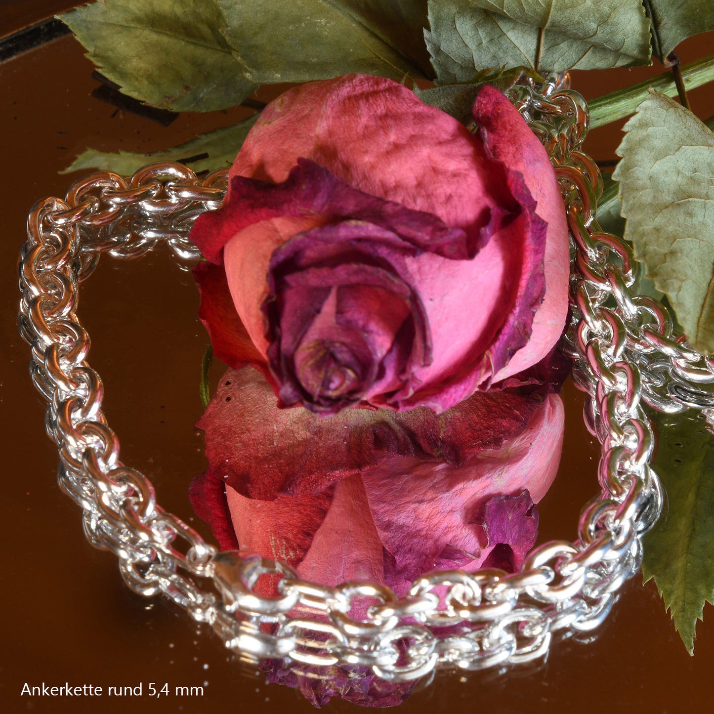 Silberkette Echt 925 Sterlingsilber Ankerkette rund Silber Halskette - Damenkette und Herrenkette Made in Germany