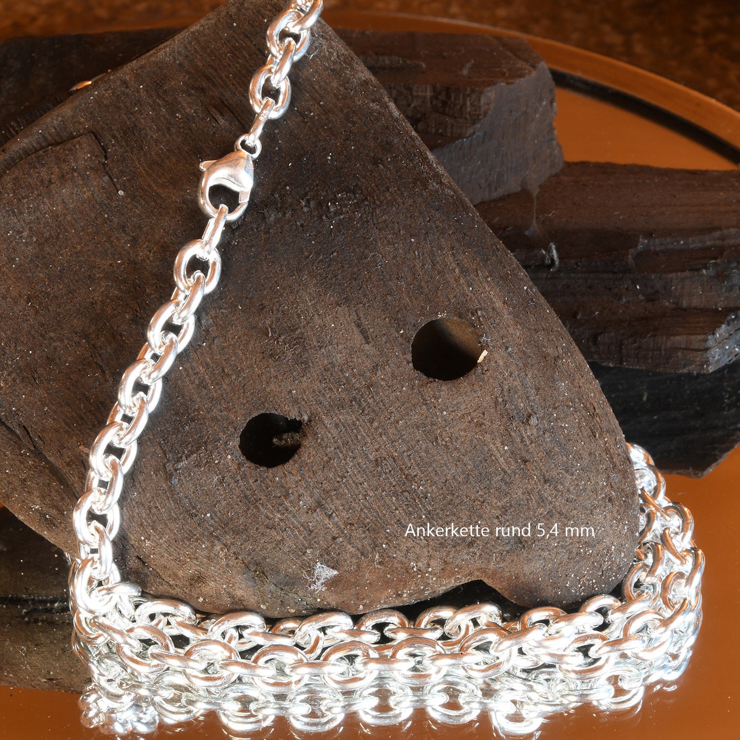 Silberkette Echt 925 Sterlingsilber Ankerkette rund Silber Halskette - Damenkette und Herrenkette Made in Germany