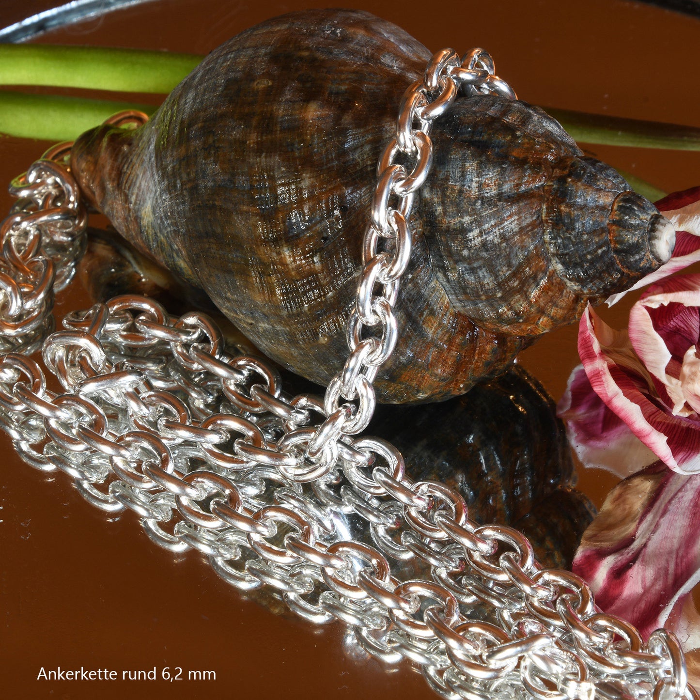 Silberkette Echt 925 Sterlingsilber Ankerkette rund Silber Halskette - Damenkette und Herrenkette Made in Germany