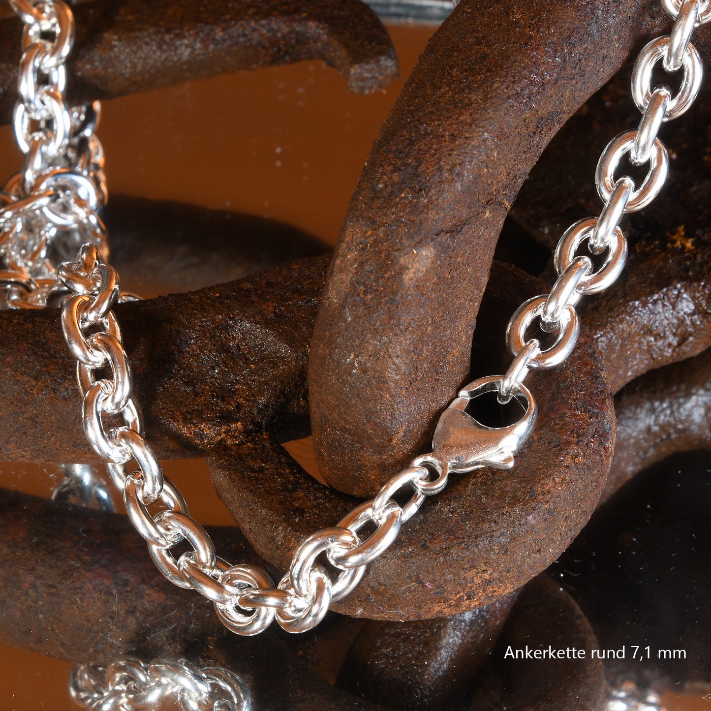 Silberkette Echt 925 Sterlingsilber Ankerkette rund Silber Halskette - Damenkette und Herrenkette Made in Germany