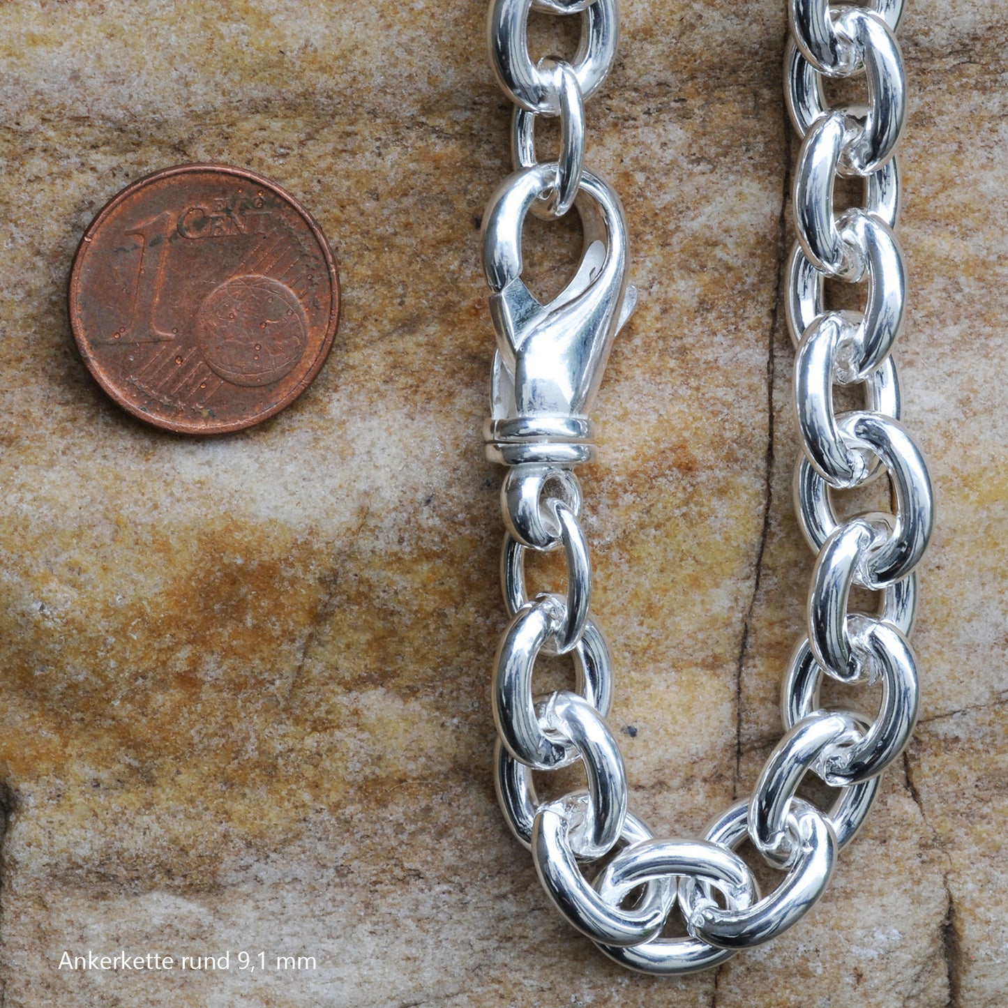 Silberkette Echt 925 Sterlingsilber Ankerkette rund Silber Halskette - Damenkette und Herrenkette Made in Germany