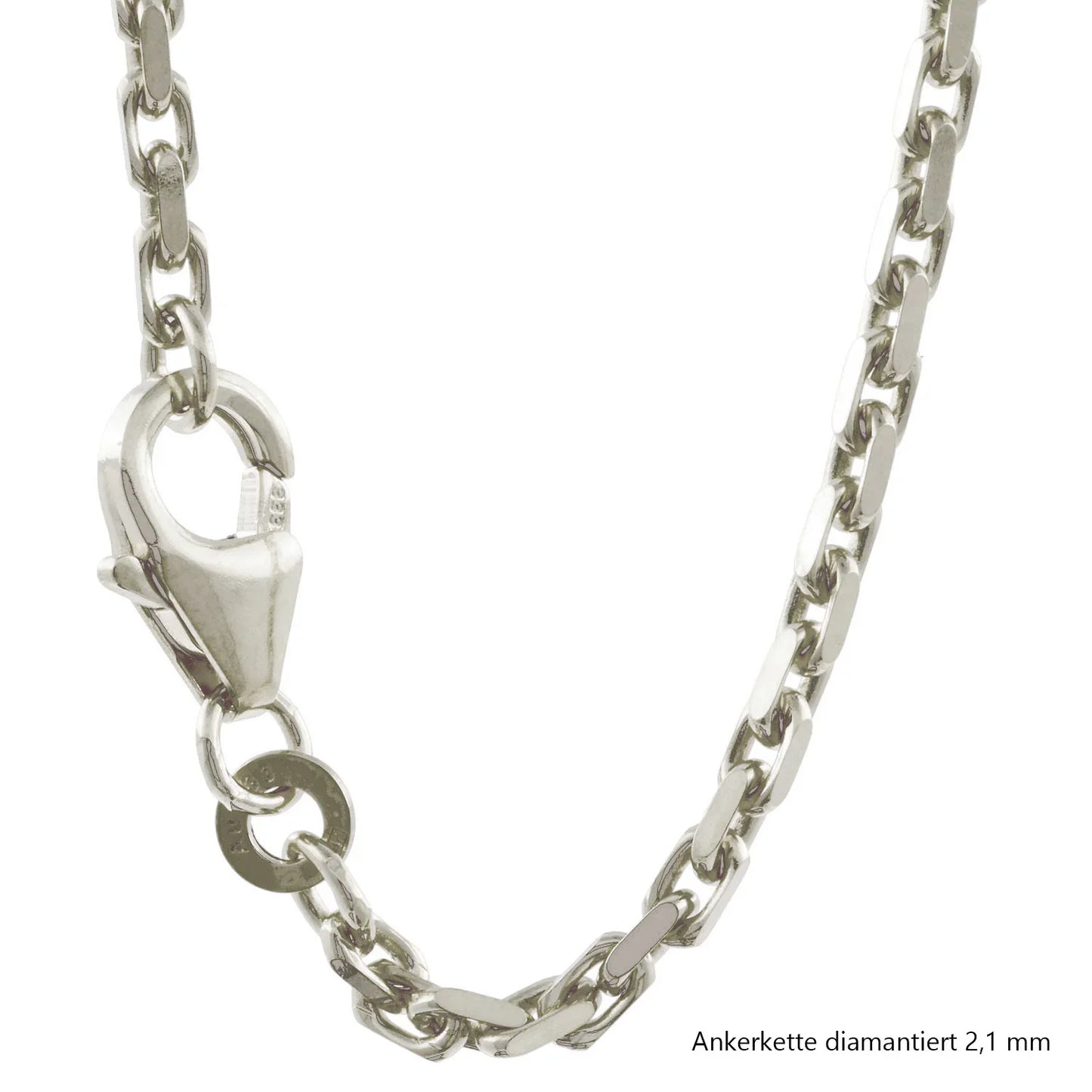 Silberkette Echt 925 Sterlingsilber Ankerkette diamantiert Silber Halskette - Damenkette und Herrenkette Made in Germany