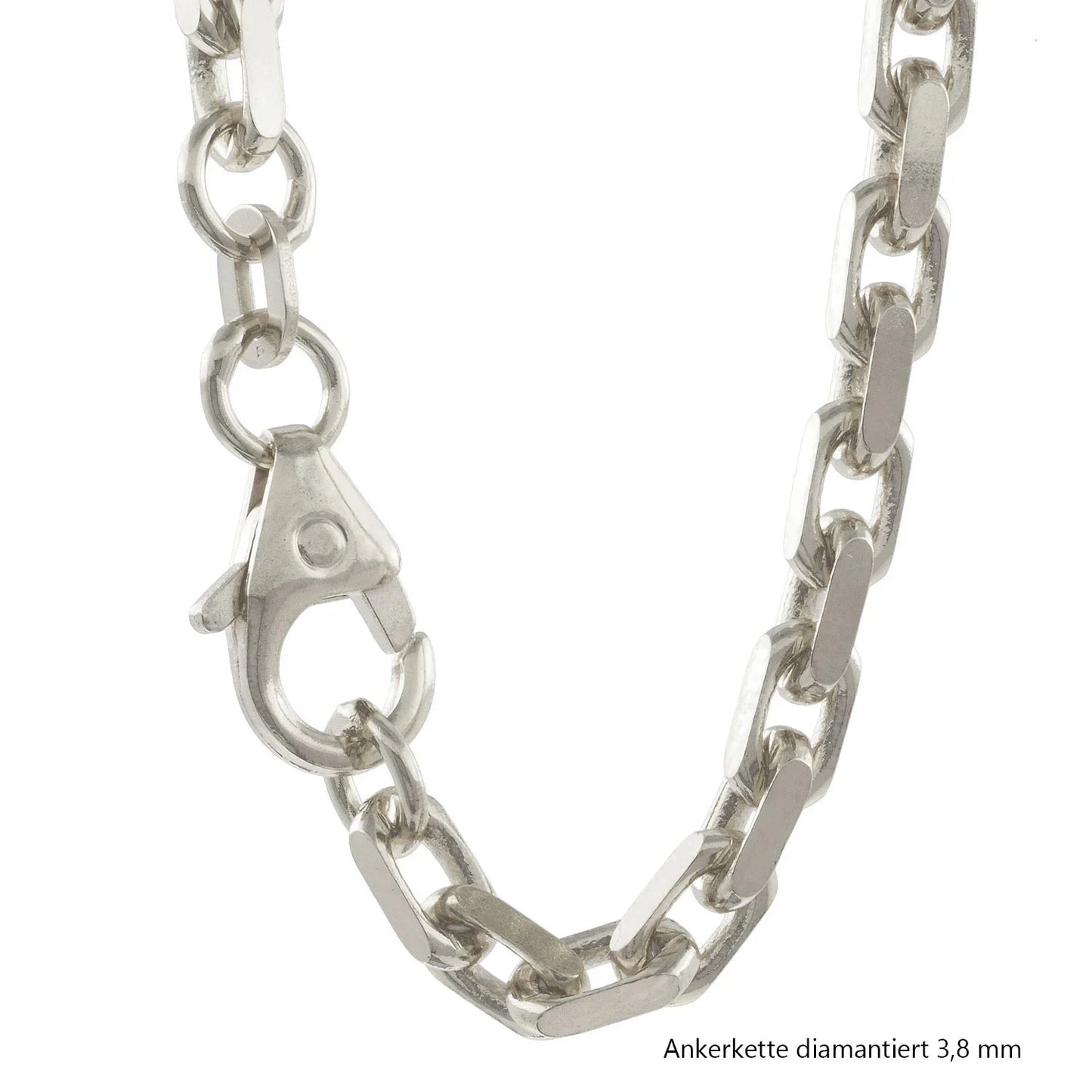 Silberkette Echt 925 Sterlingsilber Ankerkette diamantiert Silber Halskette - Damenkette und Herrenkette Made in Germany