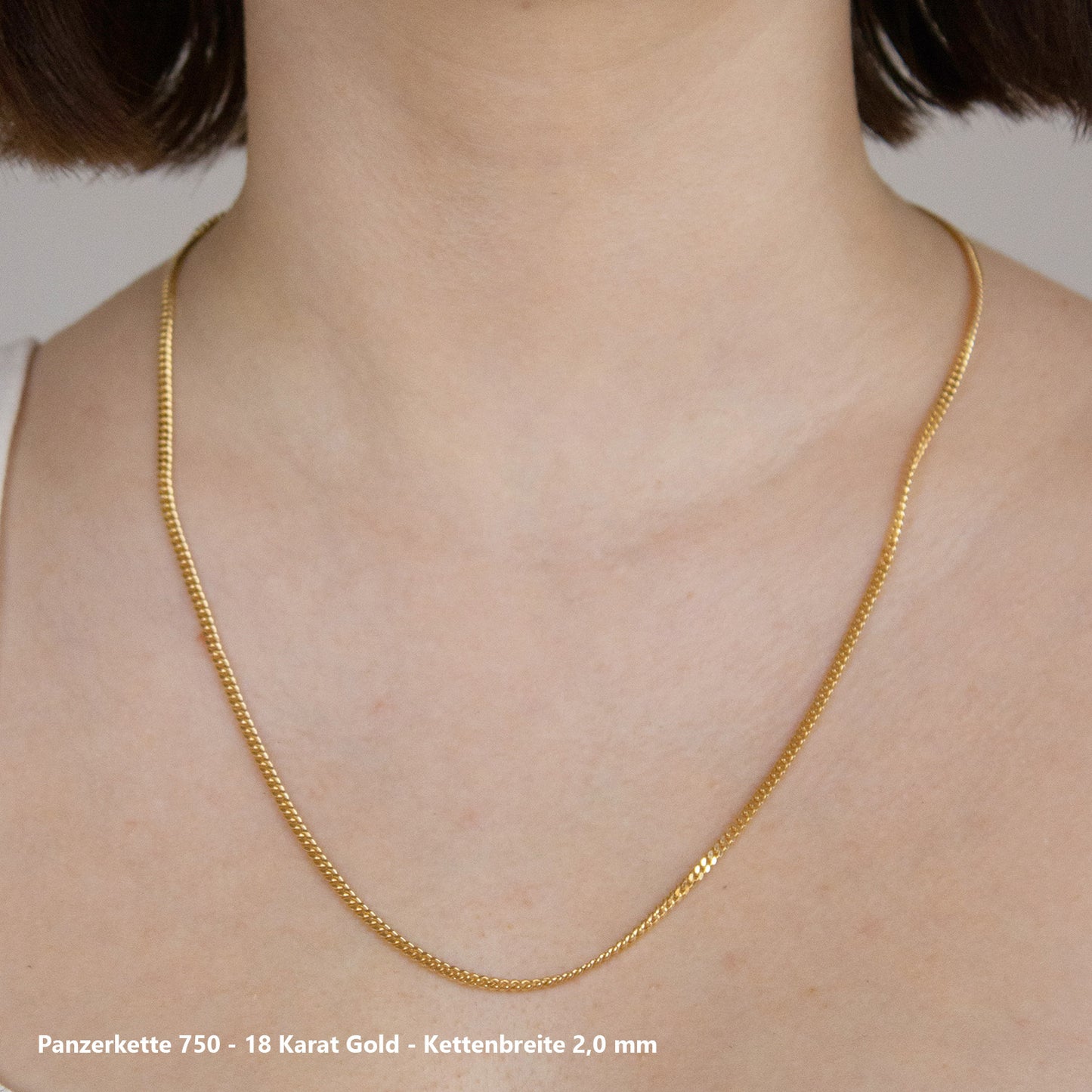 Edle massive Goldkette Panzerkette Halskette aus 750 - 18 Karat Gold