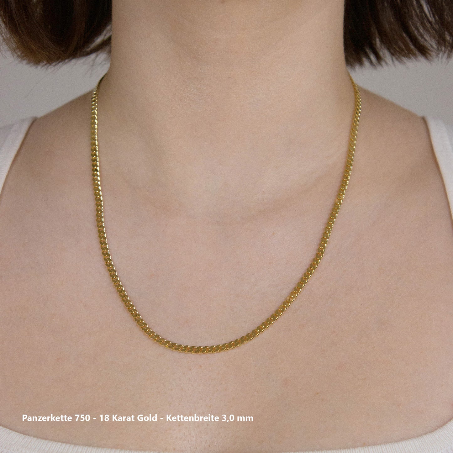 Edle massive Goldkette Panzerkette Halskette aus 750 - 18 Karat Gold