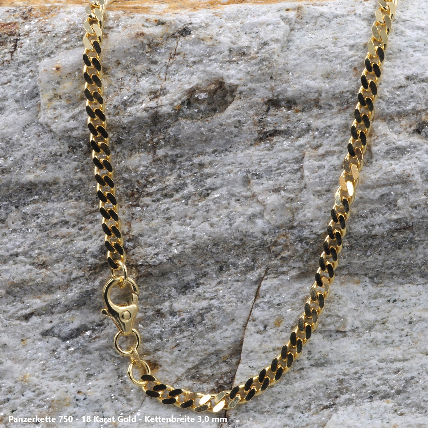 Edle massive Goldkette Panzerkette Halskette aus 750 - 18 Karat Gold