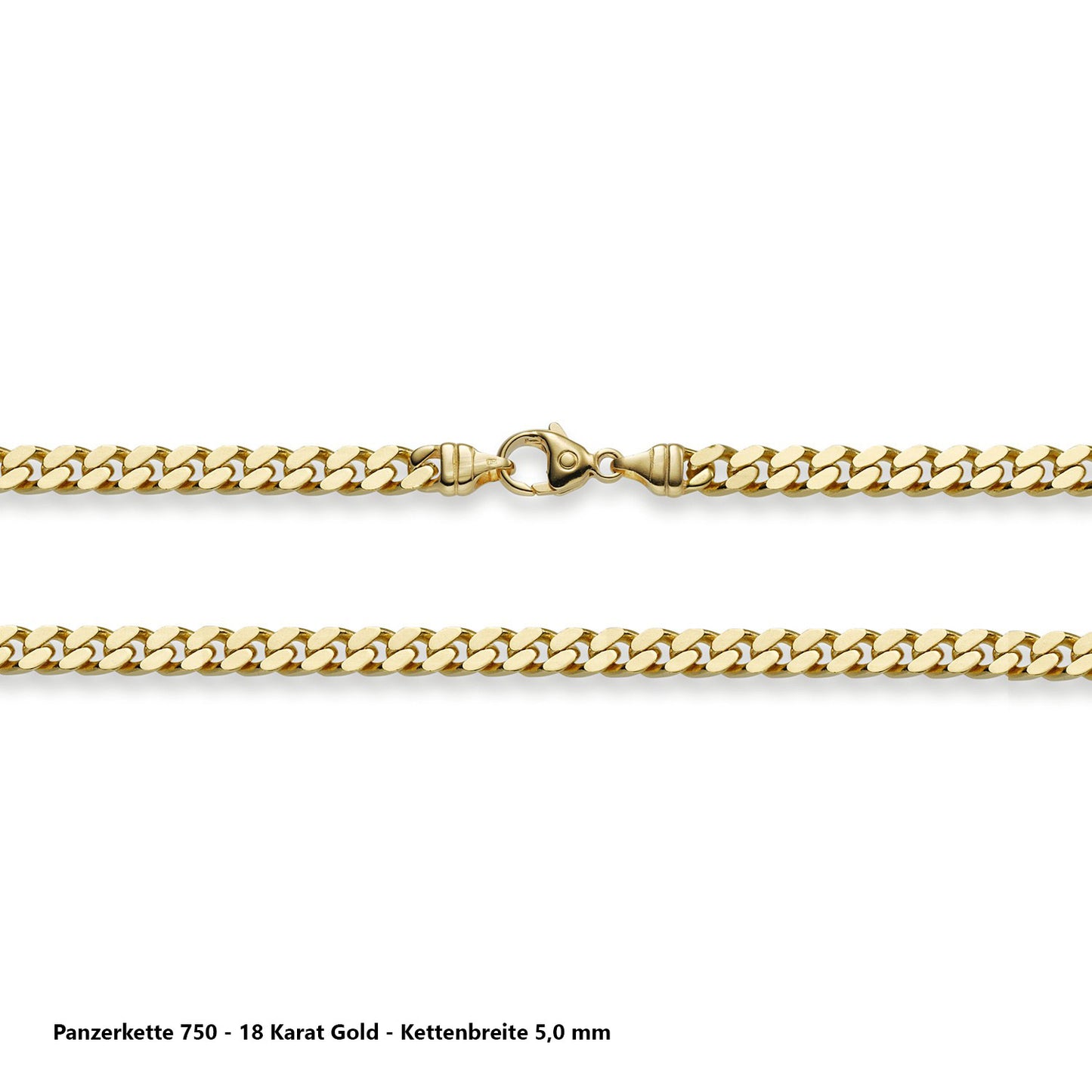 Edle massive Goldkette Panzerkette Halskette aus 750 - 18 Karat Gold