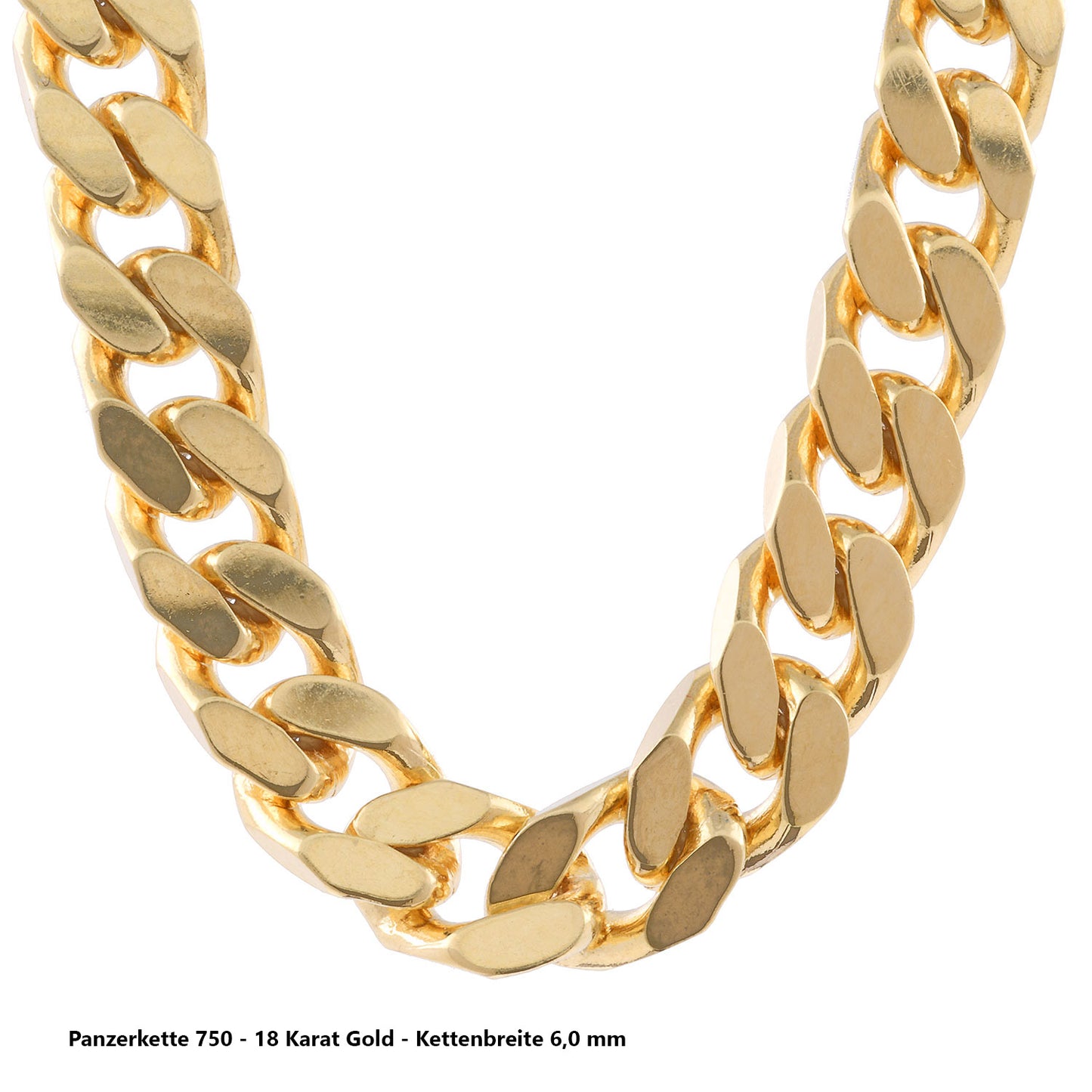 Edle massive Goldkette Panzerkette Halskette aus 750 - 18 Karat Gold