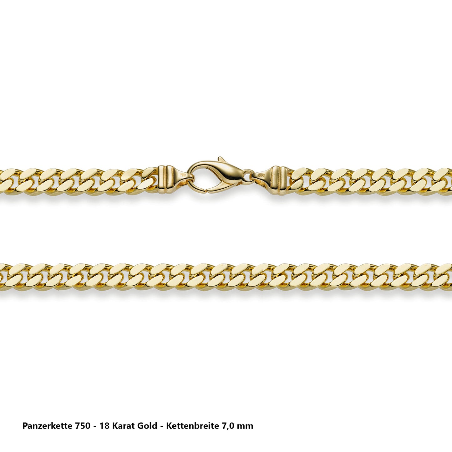 Edle massive Goldkette Panzerkette Halskette aus 750 - 18 Karat Gold