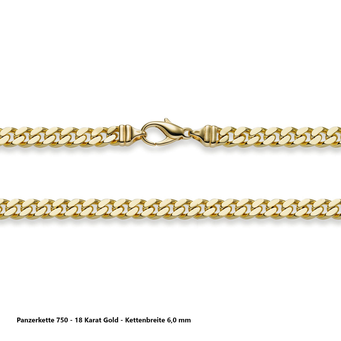 Edle massive Goldkette Panzerkette Halskette aus 750 - 18 Karat Gold