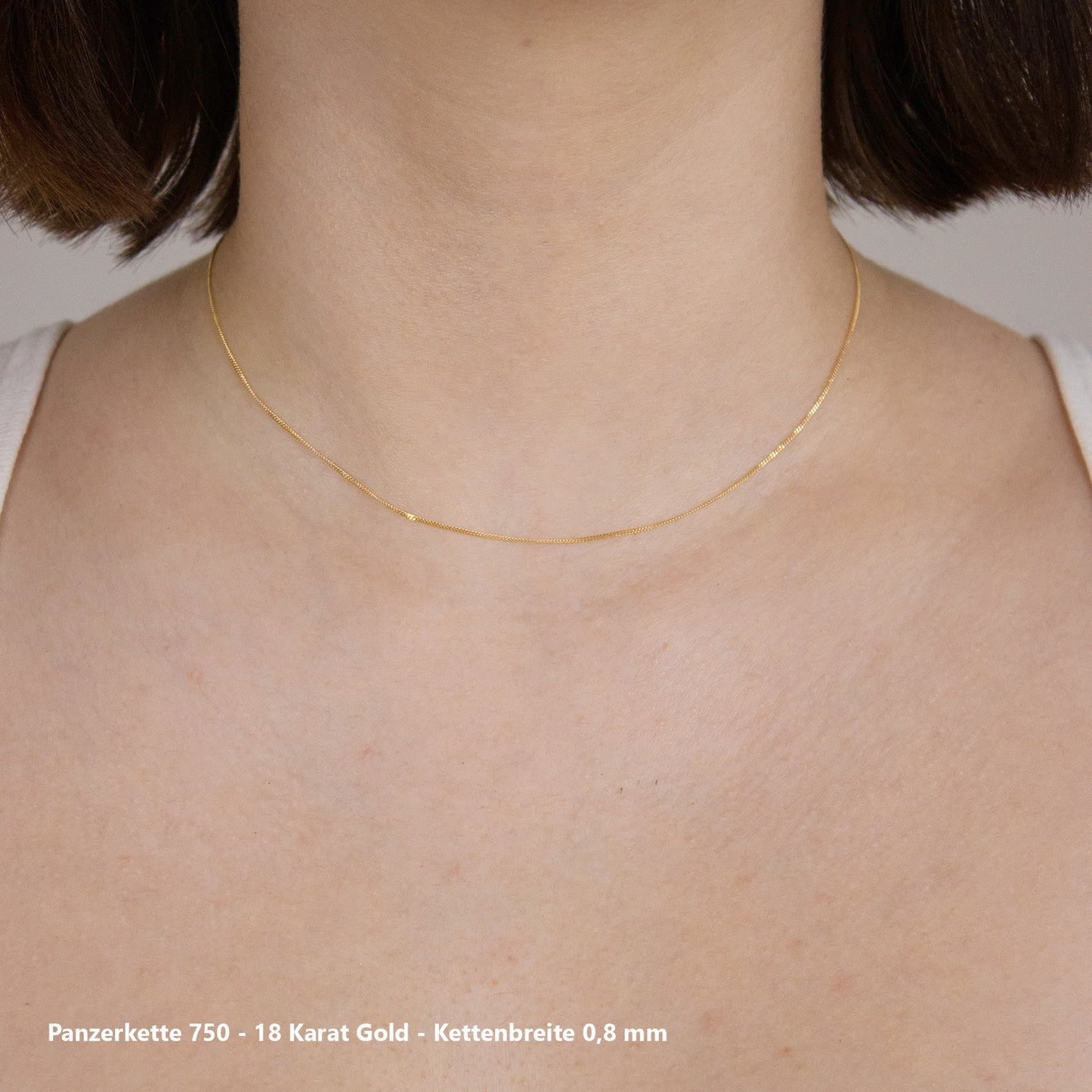 Edle massive Goldkette Panzerkette Halskette aus 750 - 18 Karat Gold
