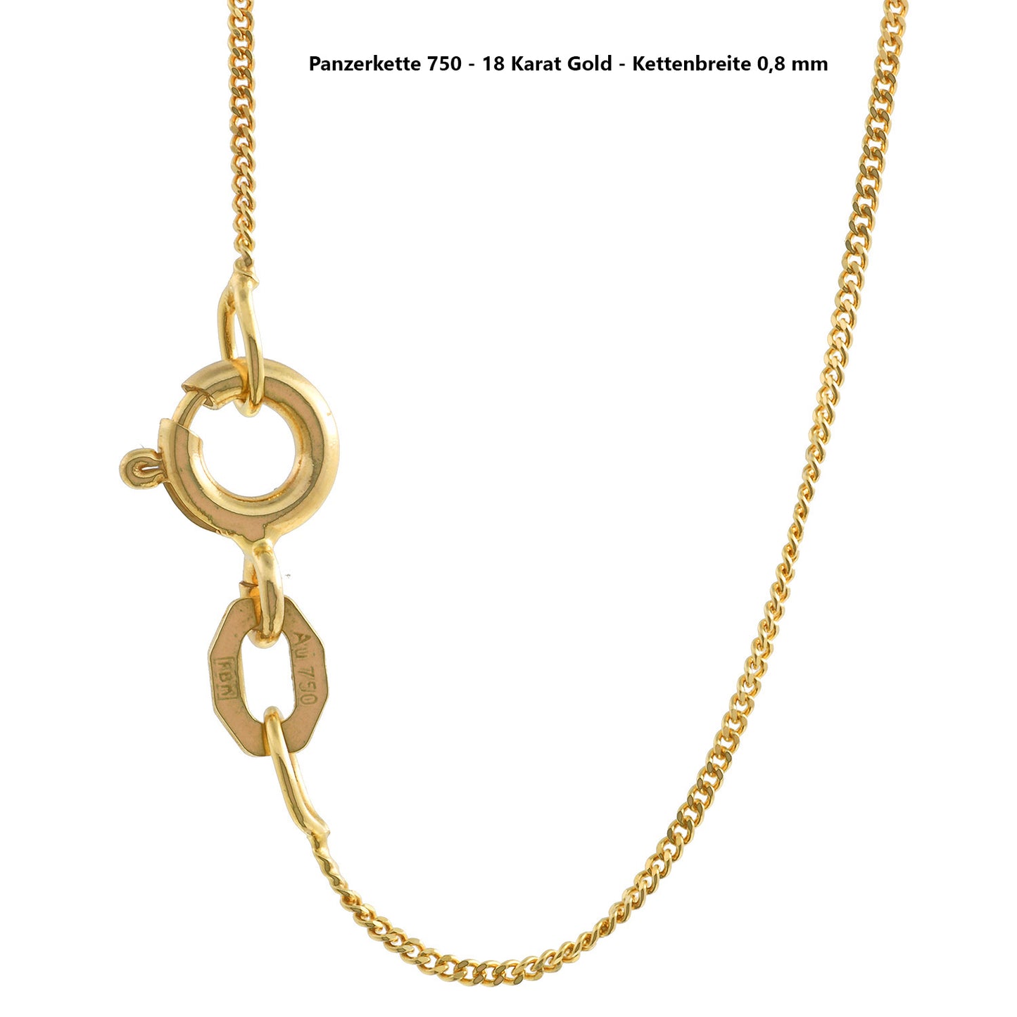 Edle massive Goldkette Panzerkette Halskette aus 750 - 18 Karat Gold
