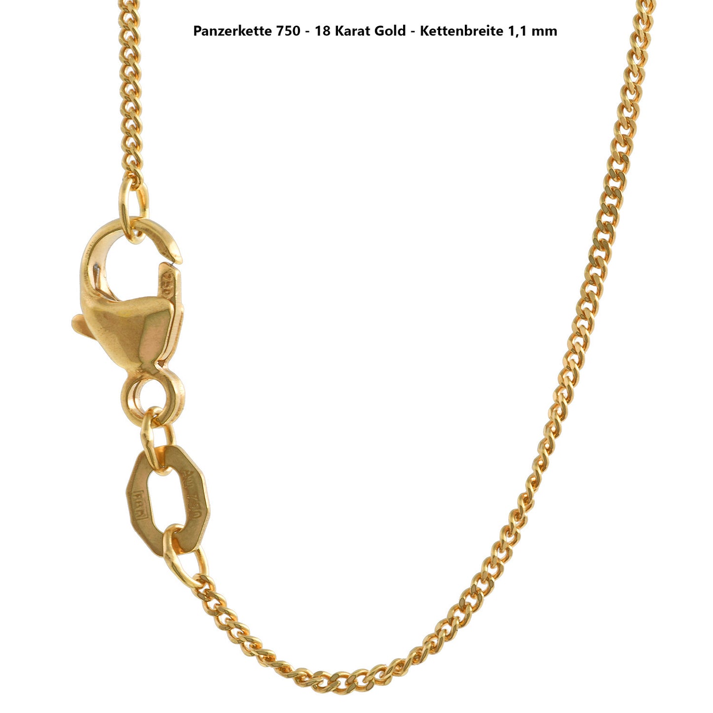 Edle massive Goldkette Panzerkette Halskette aus 750 - 18 Karat Gold