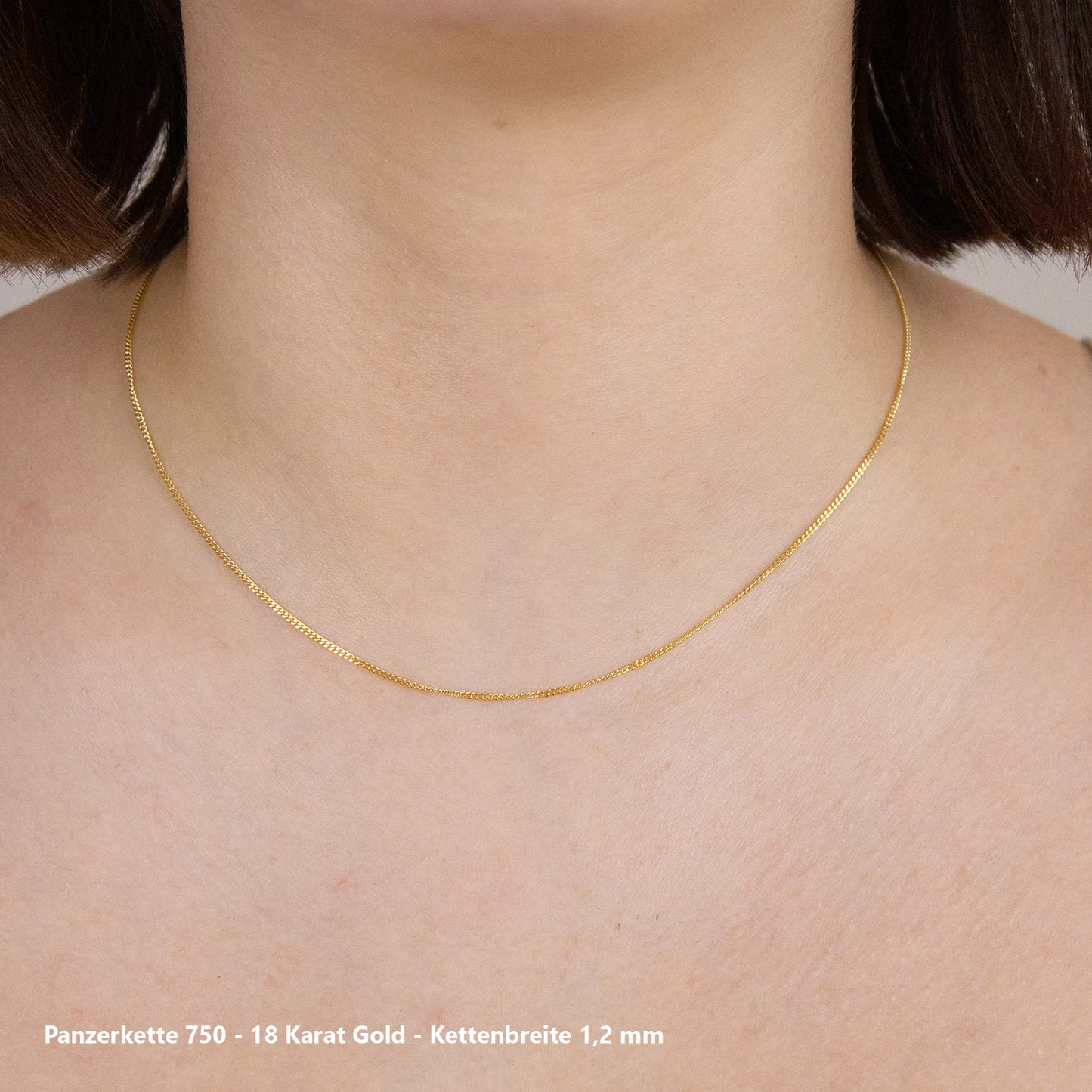 Edle massive Goldkette Panzerkette Halskette aus 750 - 18 Karat Gold