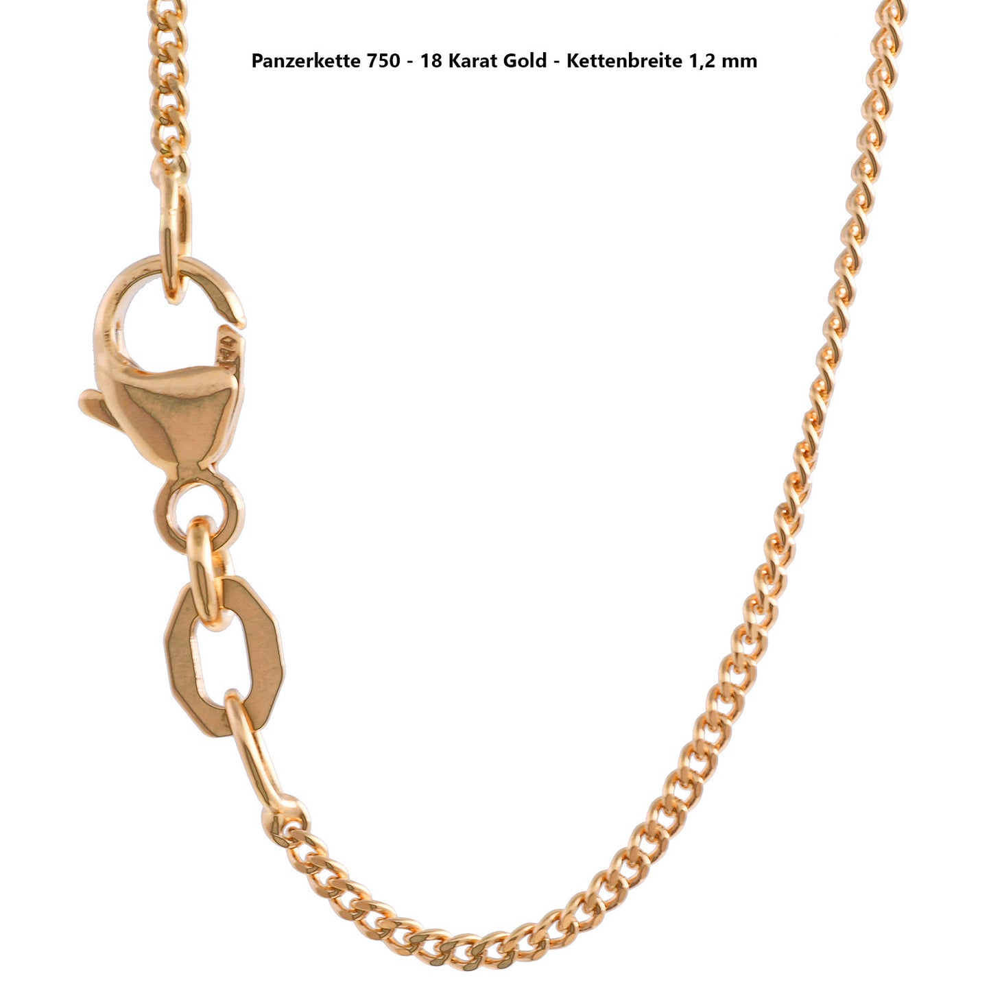 Edle massive Goldkette Panzerkette Halskette aus 750 - 18 Karat Gold