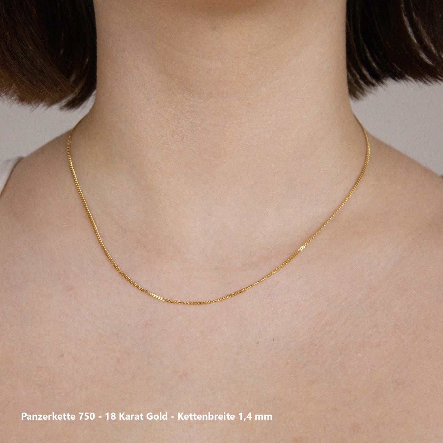 Edle massive Goldkette Panzerkette Halskette aus 750 - 18 Karat Gold