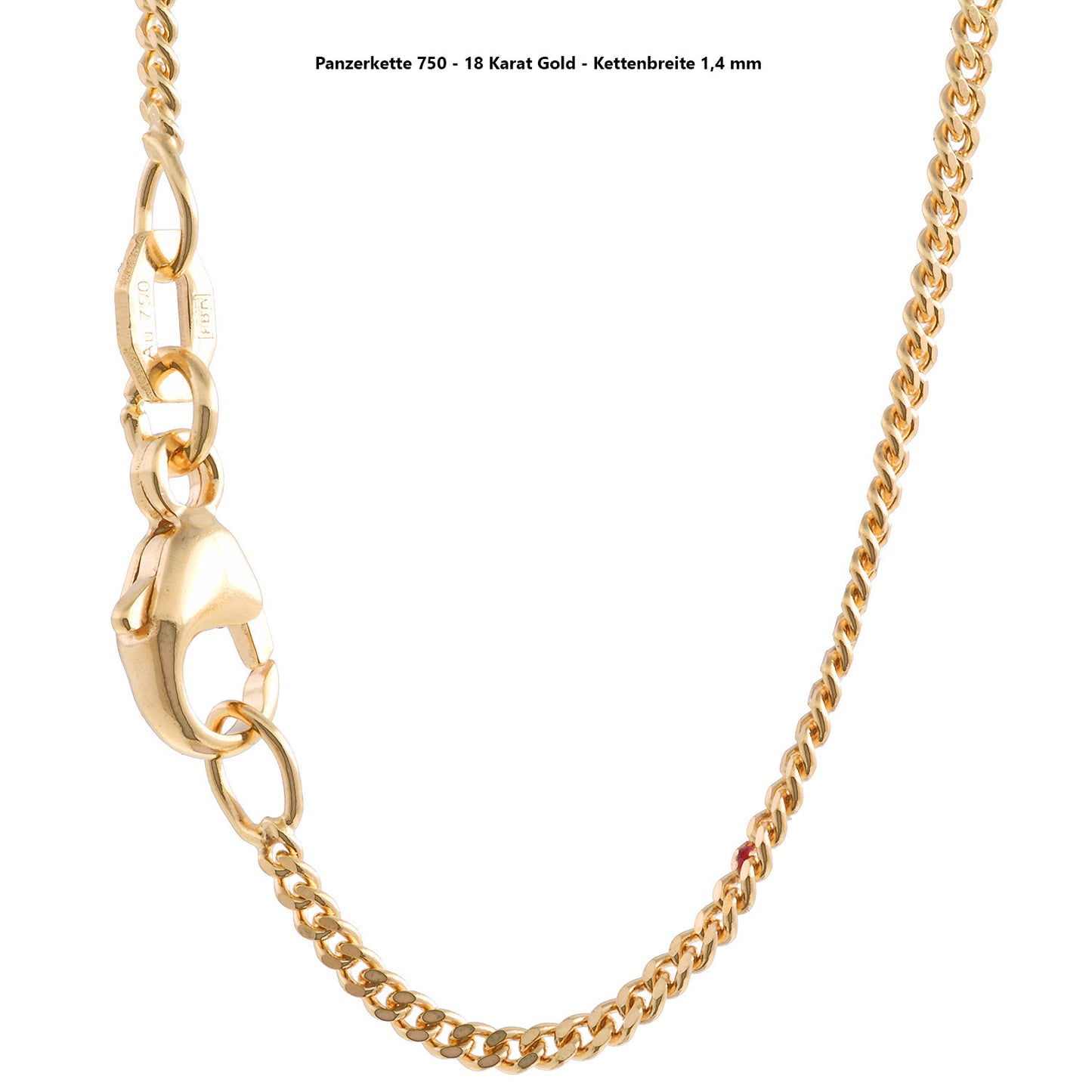 Edle massive Goldkette Panzerkette Halskette aus 750 - 18 Karat Gold
