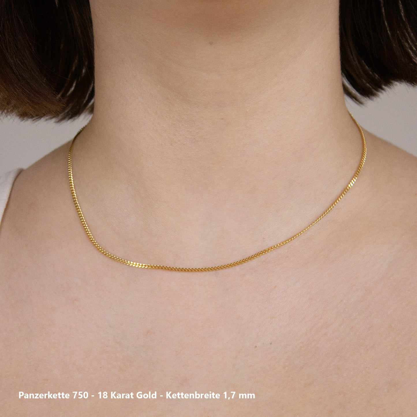 Edle massive Goldkette Panzerkette Halskette aus 750 - 18 Karat Gold