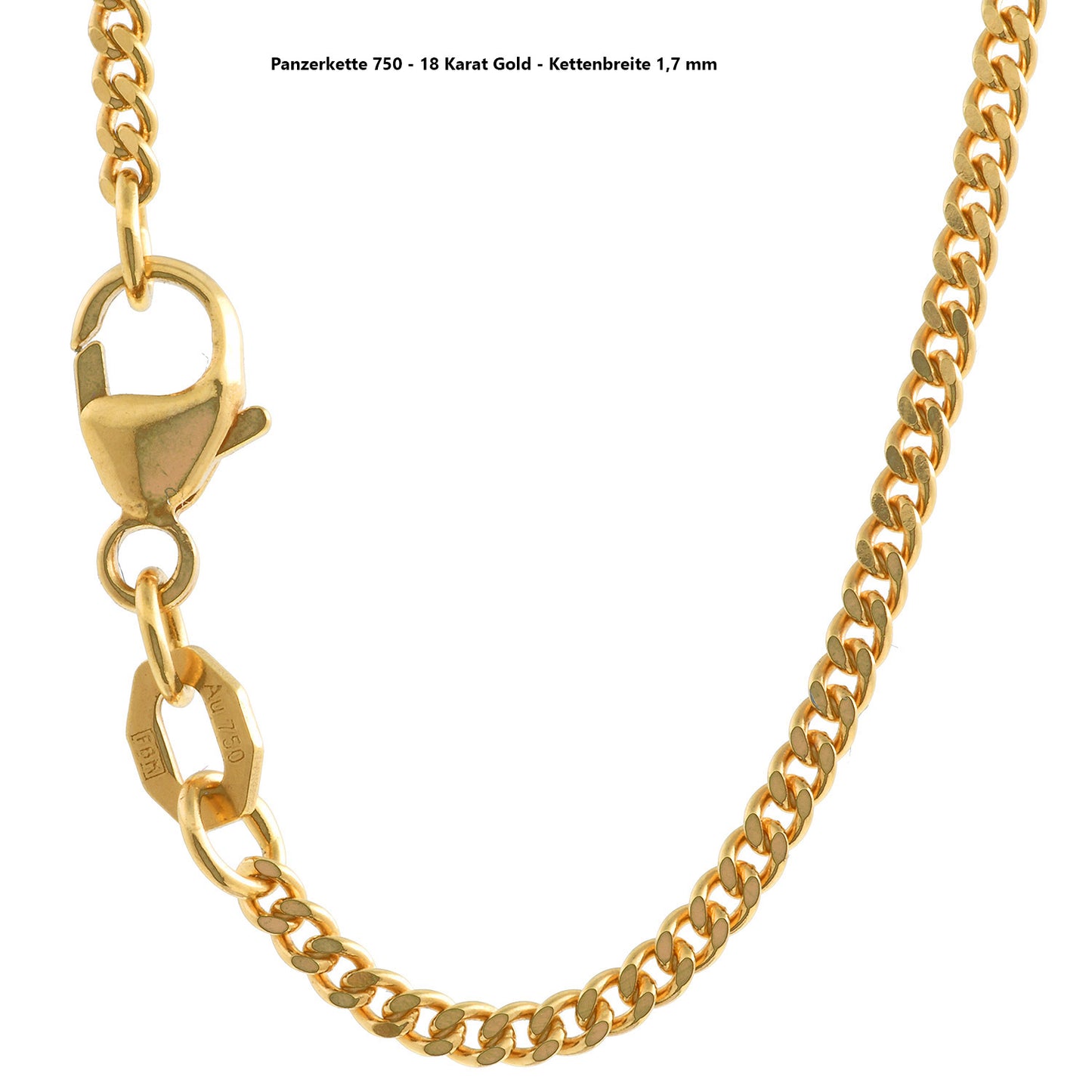 Edle massive Goldkette Panzerkette Halskette aus 750 - 18 Karat Gold