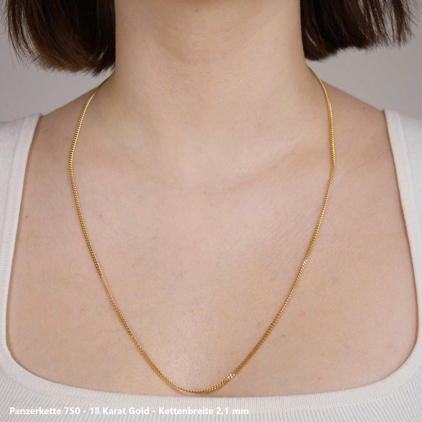 Edle massive Goldkette Panzerkette Halskette aus 750 - 18 Karat Gold